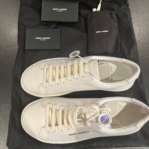 Saint Laurent Andy Off-White Leather Sneakers